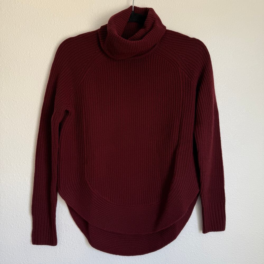 NWT Universal Standard XS Wool Cashmere Blend Turtleneck Sweater Ox Blood Red